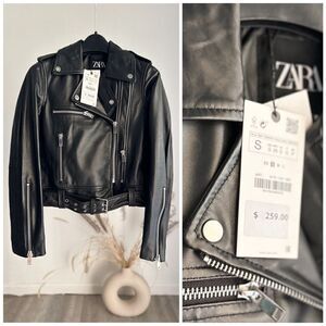 Zara GENUINE Leather Jacket New NWT
